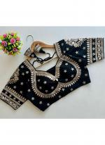 Vichitra Silk Black Wedding Wear Sequins Work Readymade Blouse